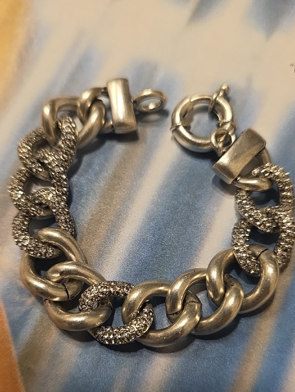 Chunky Rhinestone Link Bracelet - Picture 9 of 10